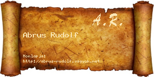 Abrus Rudolf névjegykártya